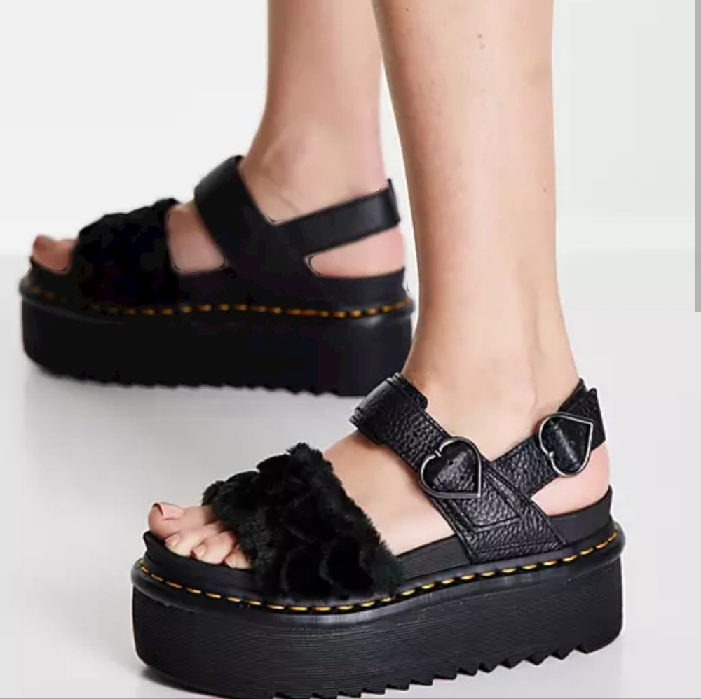 Voss Quad Fluffy Dr. Marten Sandals